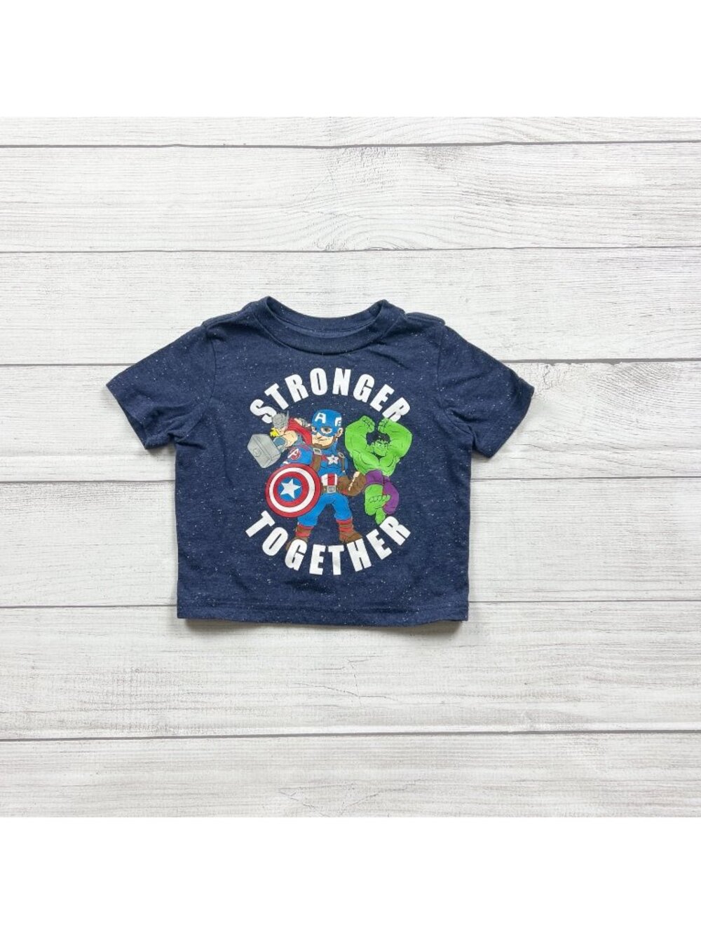 Marvel Avengers T-Shirt “Stronger Together” Captain America Hulk 9-12 Months - Picture 1 of 3